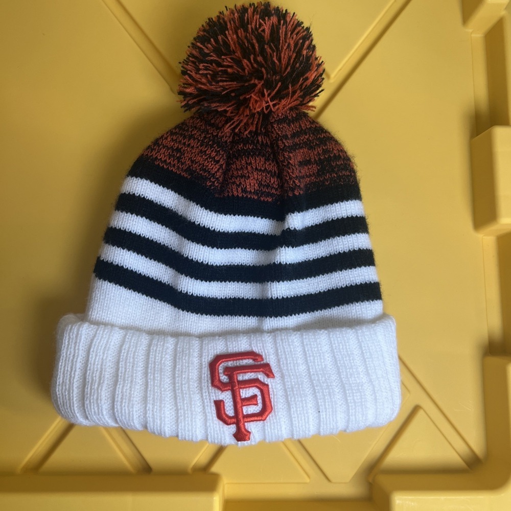 New Era San Francisco Giants Cuffed Beanie Knit Hat Whi, Blk & Org Baseball OSFA